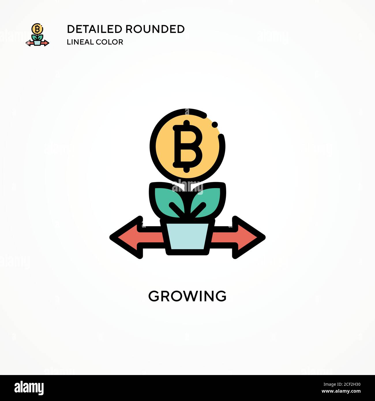 Growing vector icon. Modern vector illustration concepts. Easy to edit ...