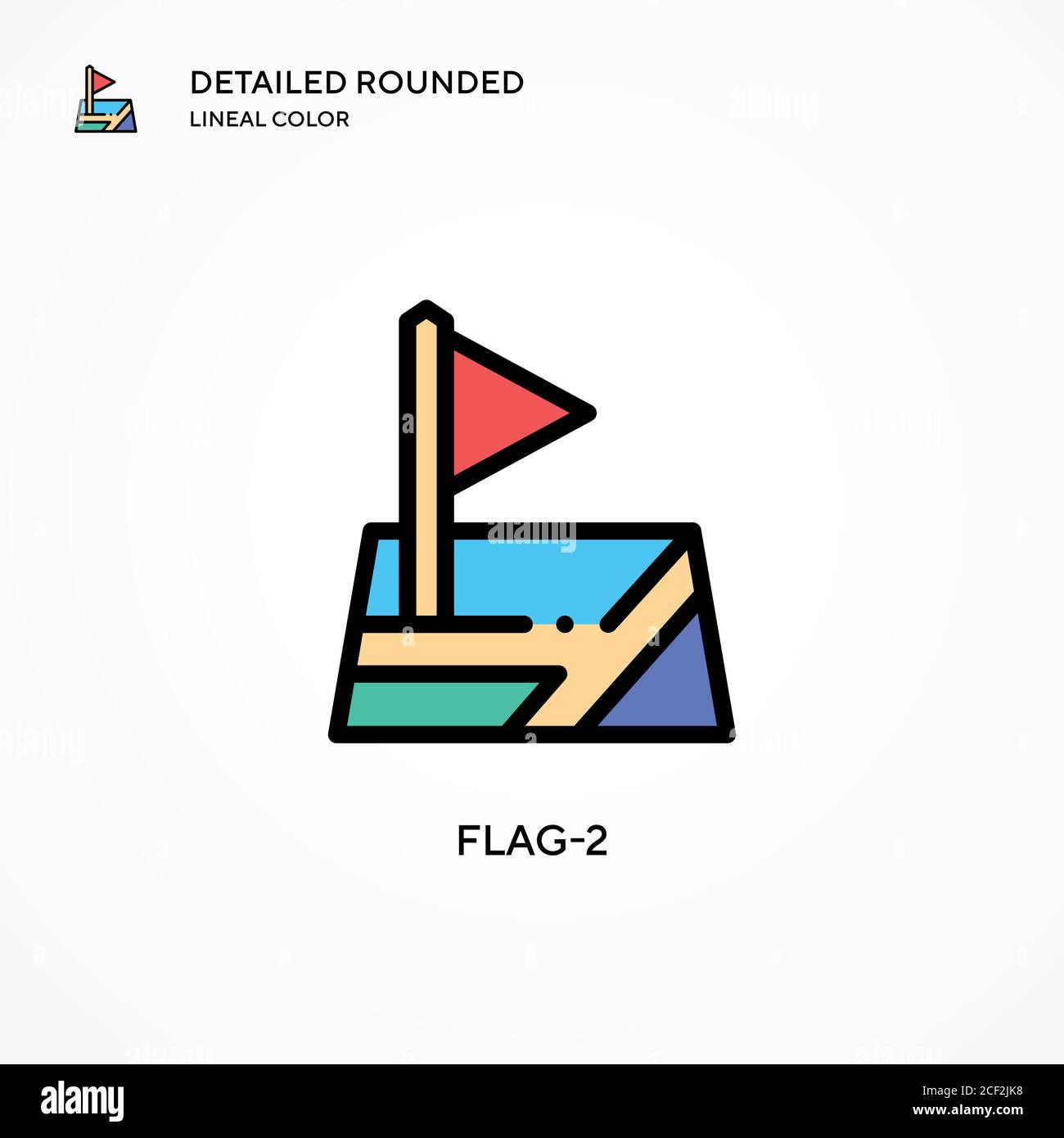 Flag-2 vector icon. Modern vector illustration concepts. Easy to edit and customize. Stock Vector