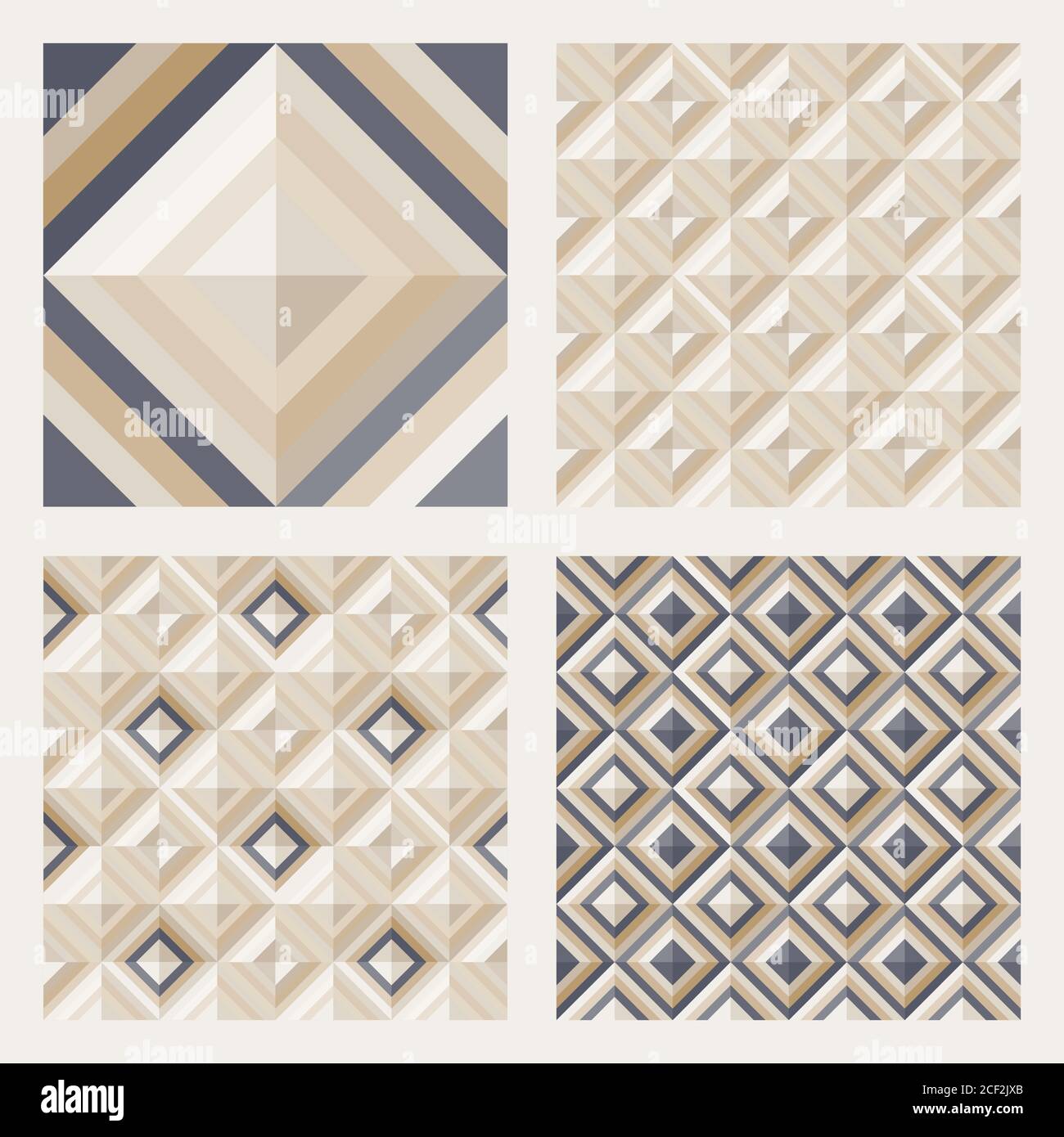 Geometrical pattern in dark gray&golden colors, seamless vector background for floor tiles, fashion, design. Stock Vector