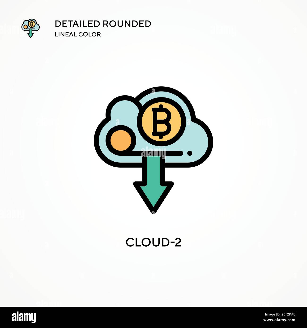 Cloud-2 vector icon. Modern vector illustration concepts. Easy to edit and customize. Stock Vector
