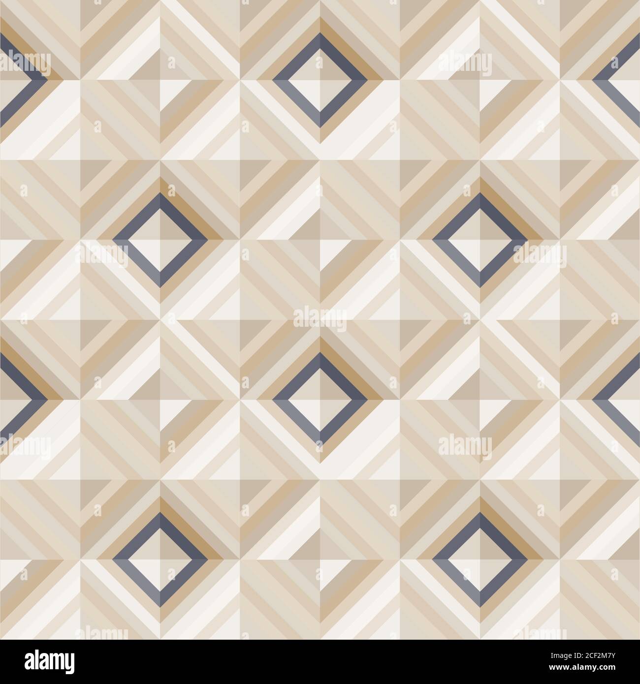 Geometrical pattern in dark gray&golden colors, seamless vector background. Stock Vector