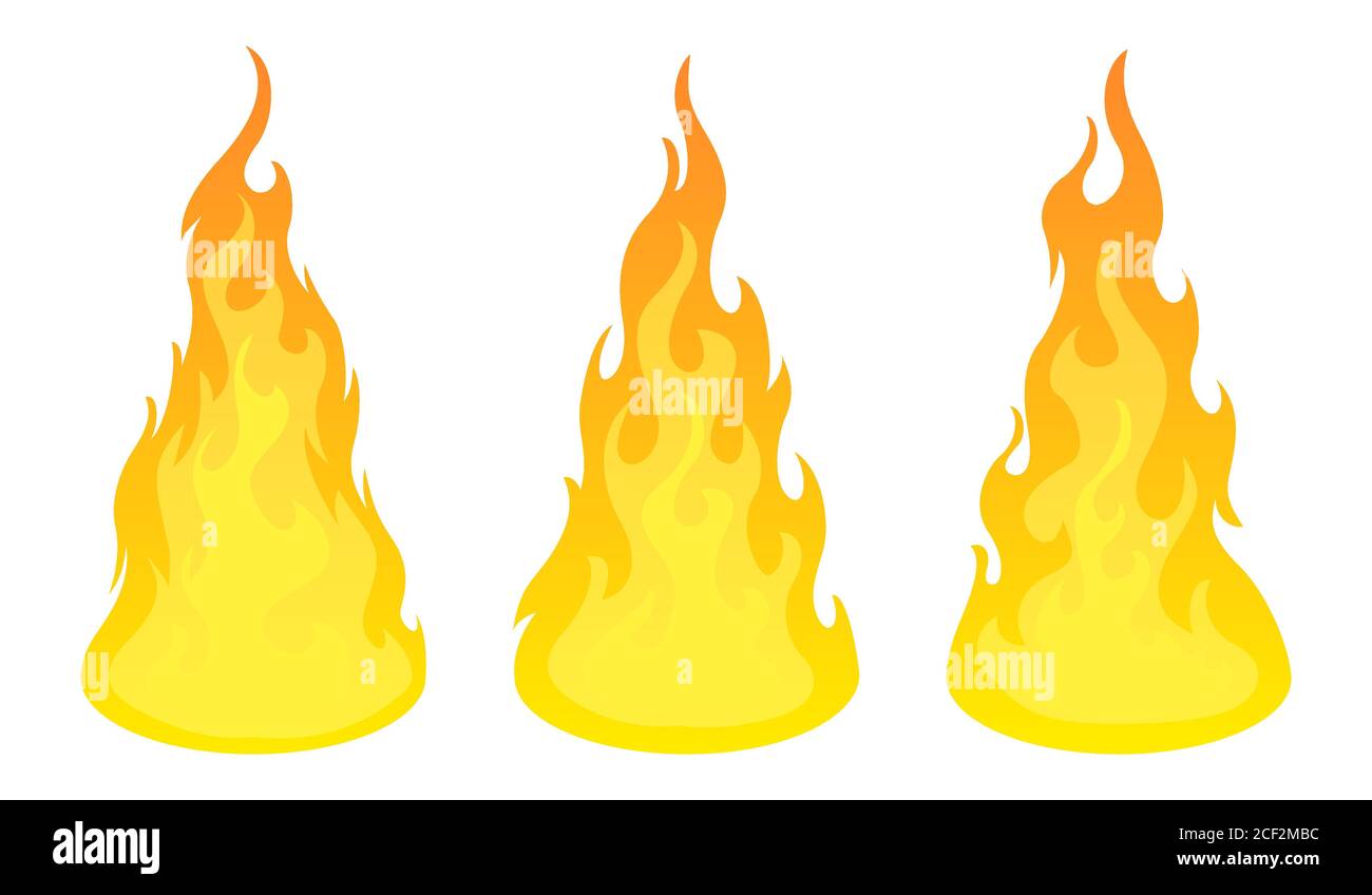 Bonfire icon set. Design element Stock Vector