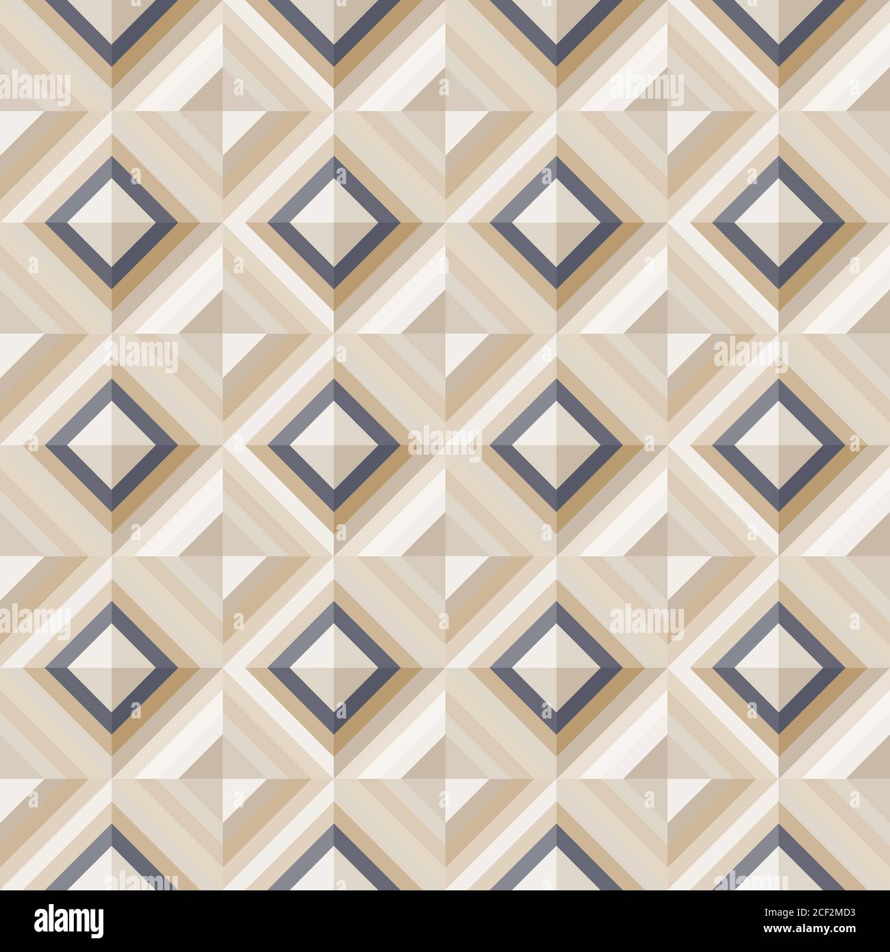 Geometrical pattern in dark gray&golden colors, seamless vector background. Stock Vector