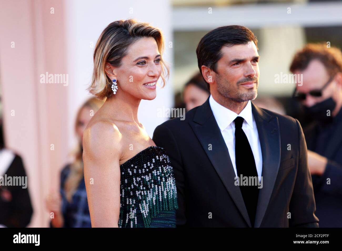 Anna foglietta and husband paolo sopranzetti hires stock photography