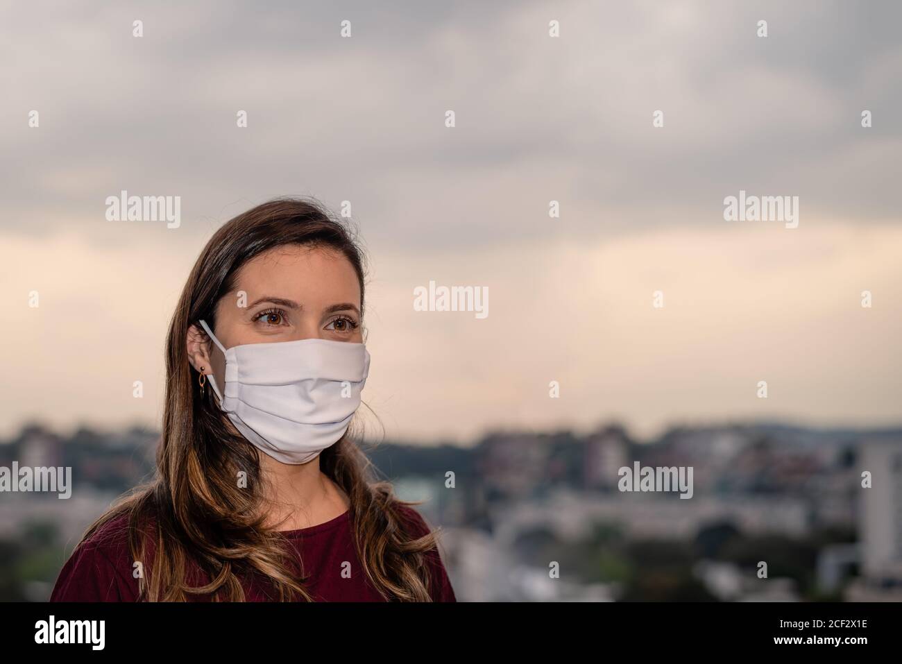 Woman happy mask emotion hi-res stock photography and images - Alamy