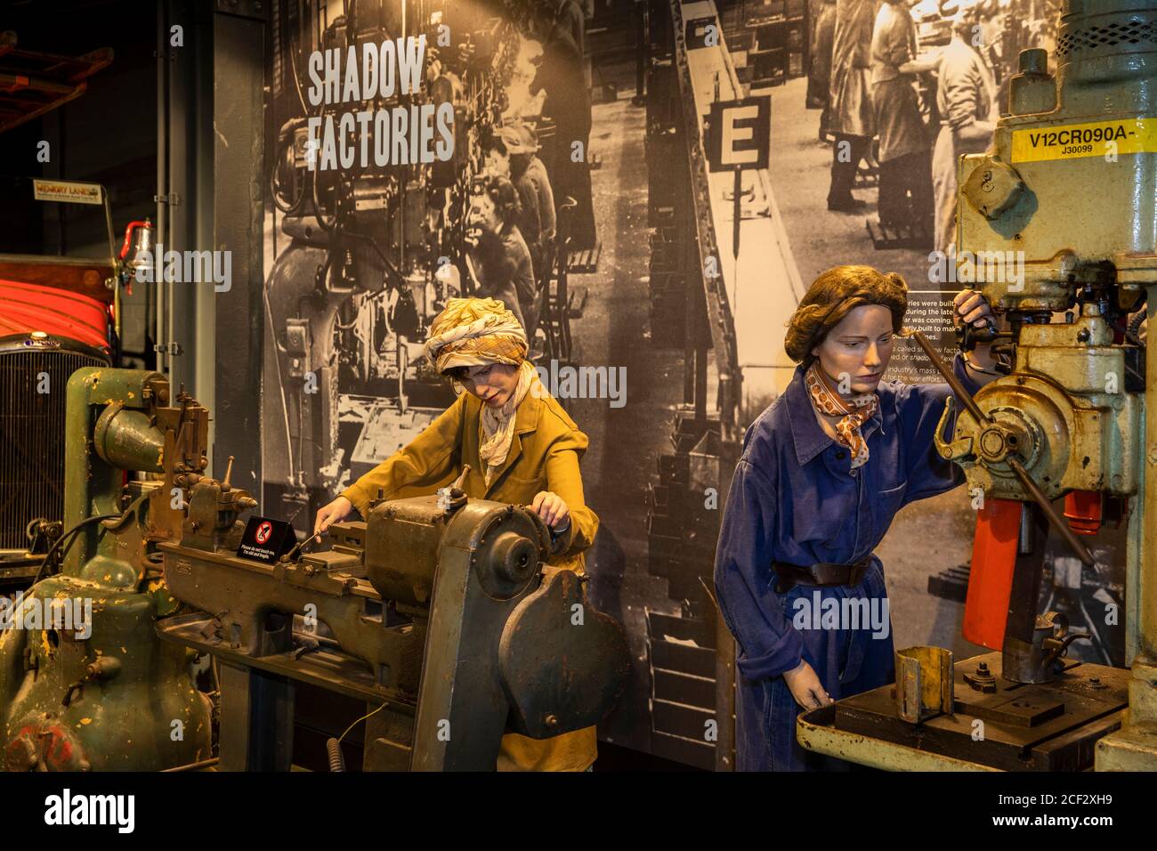 UK, England, Coventry, Transport Museum, WW2 women factory workers display Stock Photo