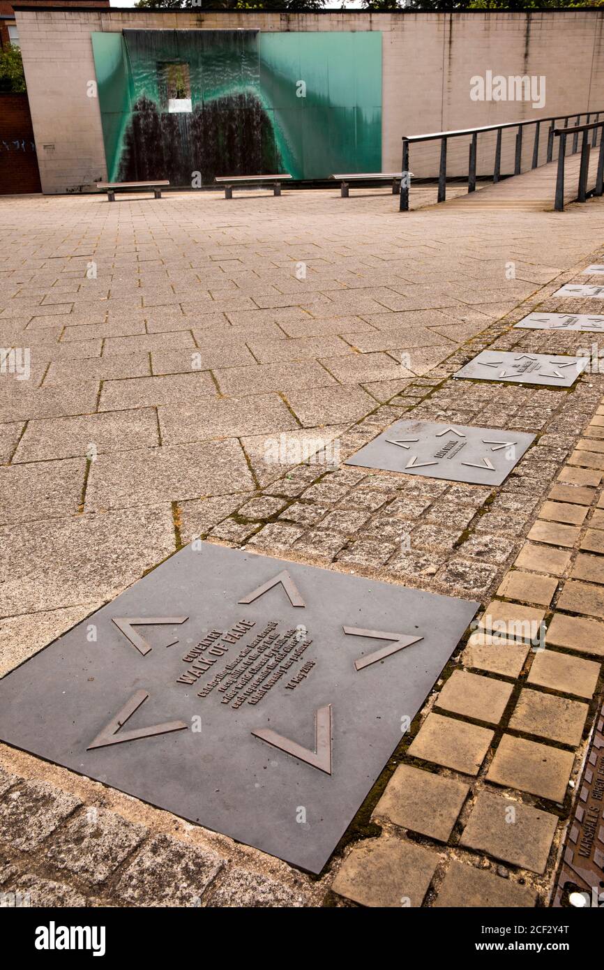 UK, England, Coventry, Priory Place, Walk of Fame plaques Stock Photo