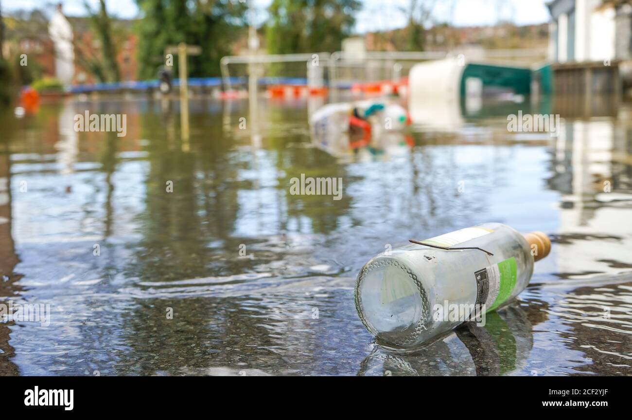 Bewdley UK floods, February 2020 town in chaos during UK flooding