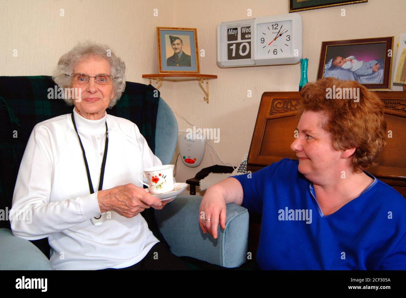 Elderly woman with early dementia lives on her own in her Housing