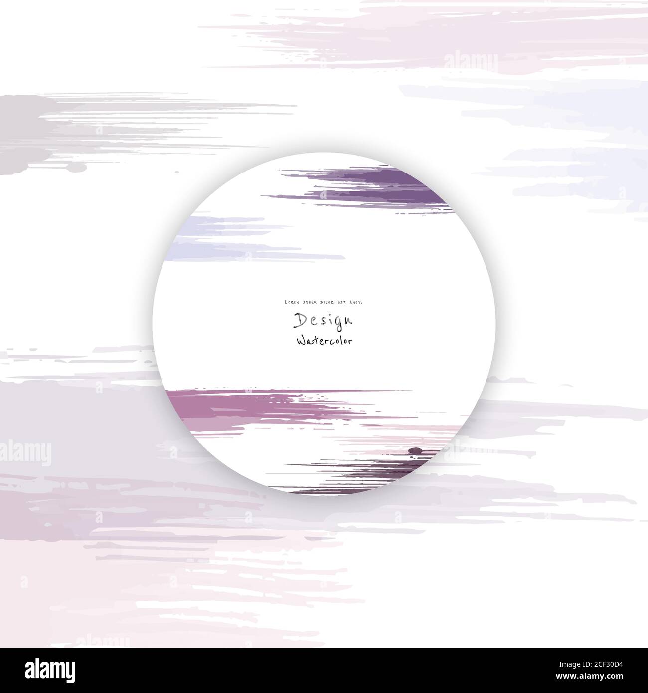 Abstract background minimal design with earth tone watercolor paintbrush on the circle frame. Artistic watercolor splash vector used as being an eleme Stock Vector