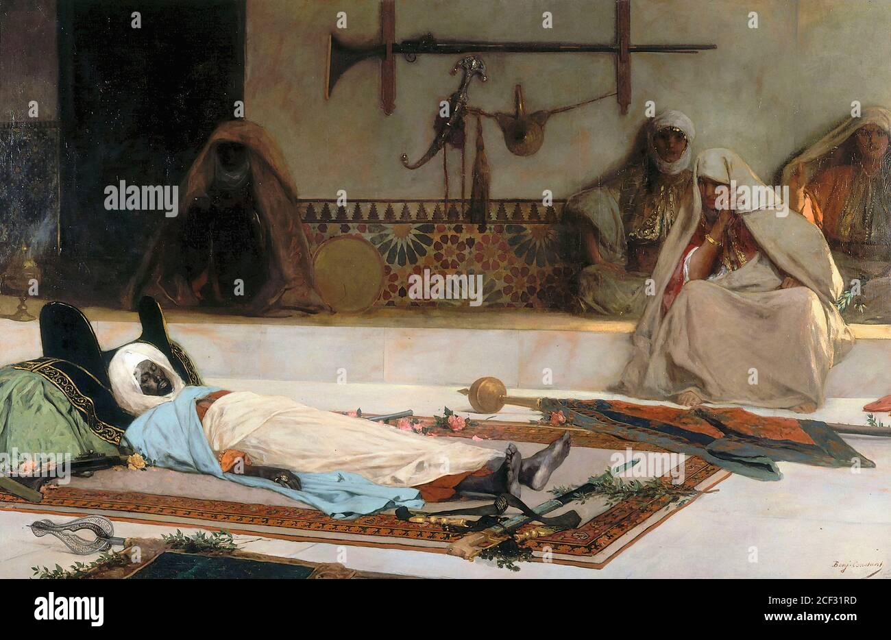 Constant Benjamin - Scene from Morocco - the Funeral Day (Death of the Emir) - French School - 19th  Century Stock Photo