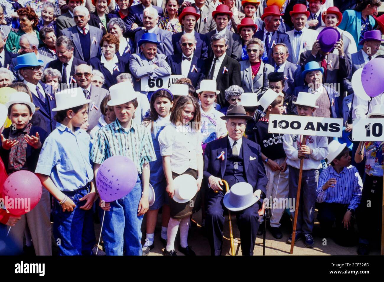 Antoine Pinay attends the celebration of his 100th anniversary, Saint
