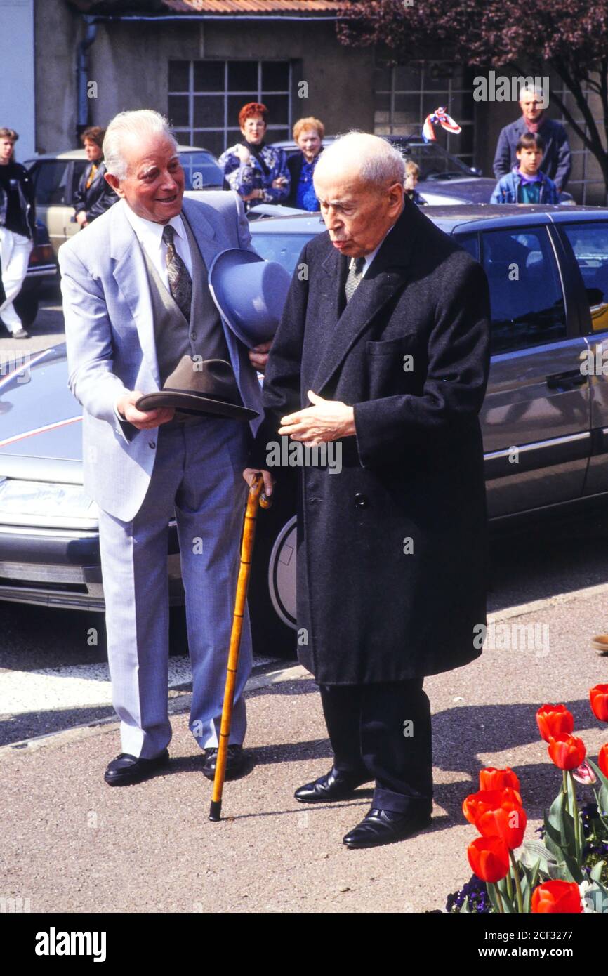 Antoine Pinay attends the celebration of his 100th anniversary, Saint