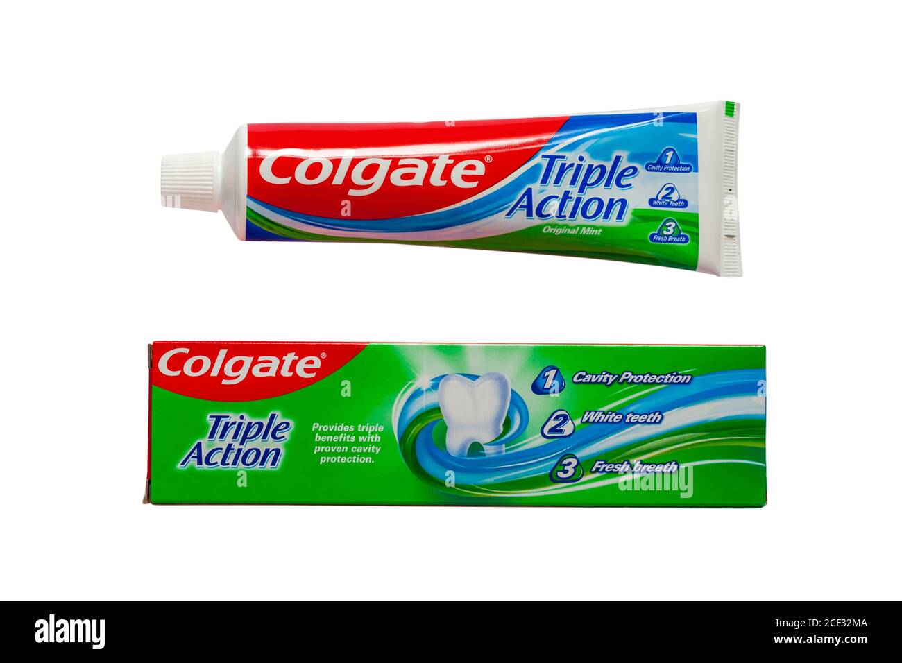 Colgate triple action toothpaste hi-res stock photography and images - Alamy