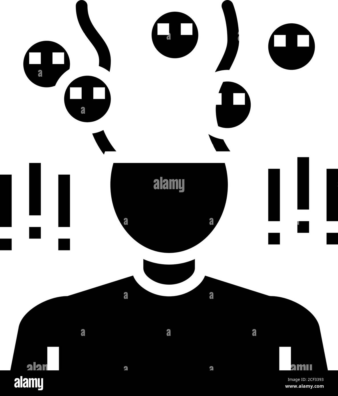 phobia psychological problems glyph icon vector illustration Stock ...