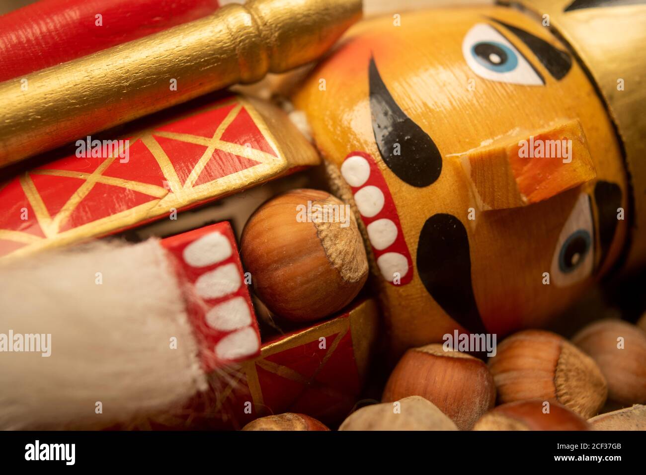 Nutcracker wooden figure of a soldier for cracking nuts on the