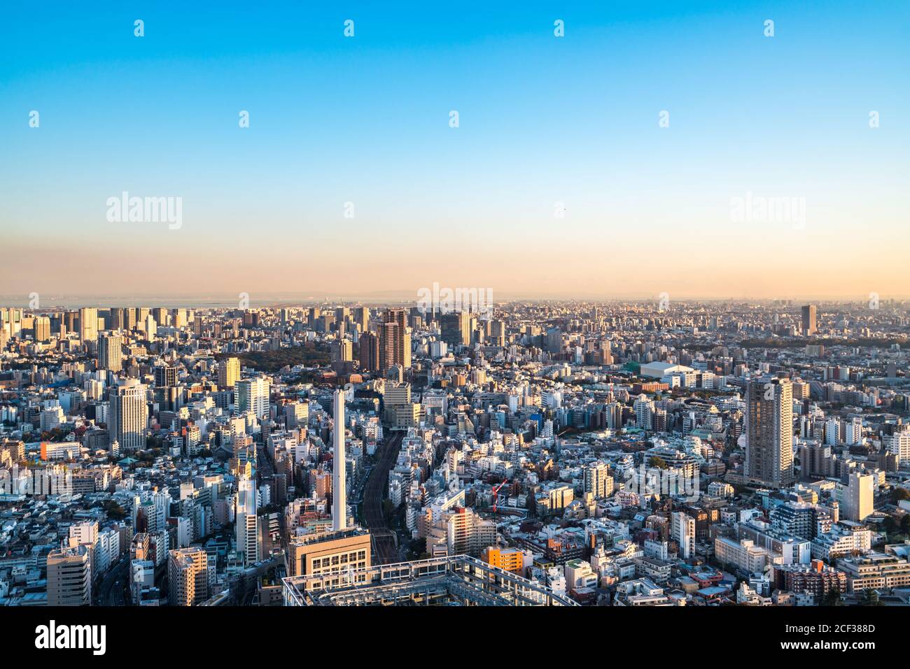 Asia Business concept for real estate and corporate construction - panoramic modern city skyline bird eye aerial view in Shibuya Sky, Tokyo, Japan Stock Photo