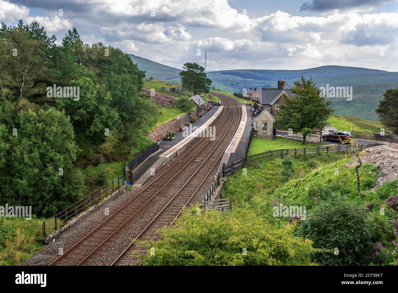 Dent station, the highest mainline station in Britain at Cowgill in Dent Dale. Stock Photo