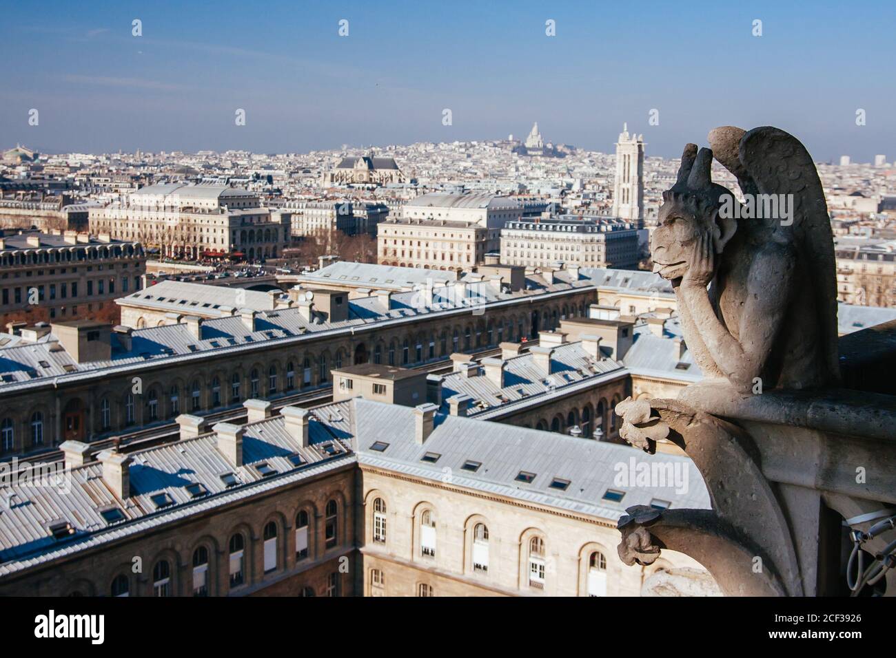 Notre Dame Gargoyle in France Stock Photo