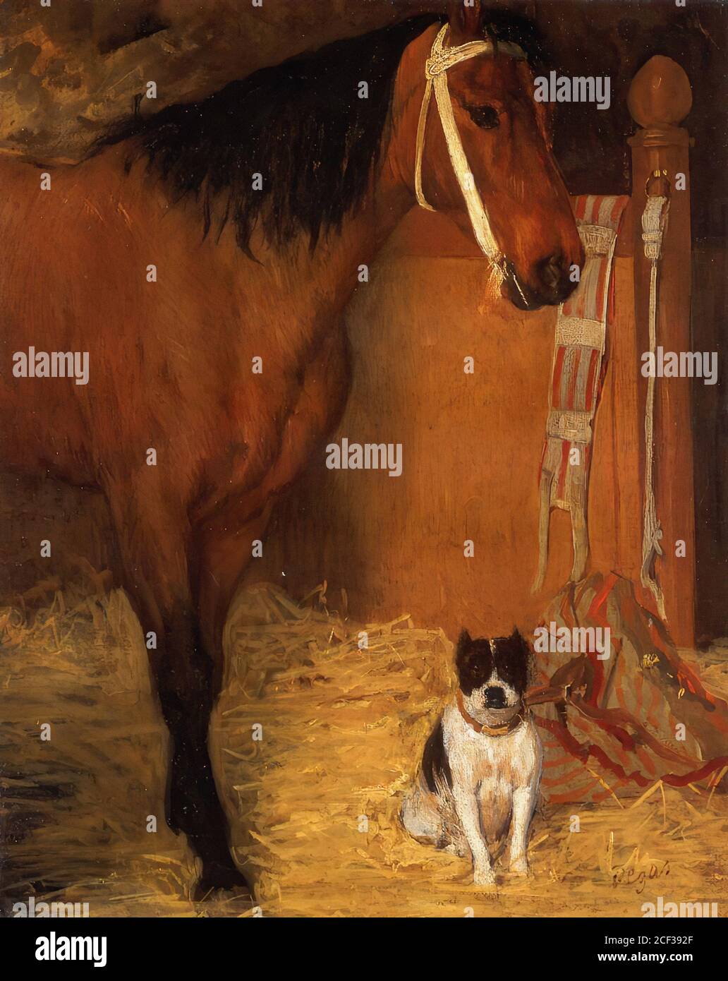 Degas Edgar - at the Stables Horse and Dog 1862 - French School - 19th  Century Stock Photo