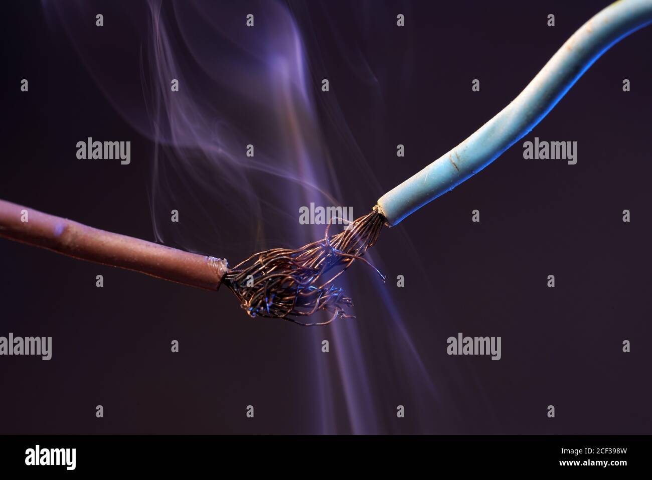 Electric arc, a closeup shot of electrical wires Stock Photo Alamy