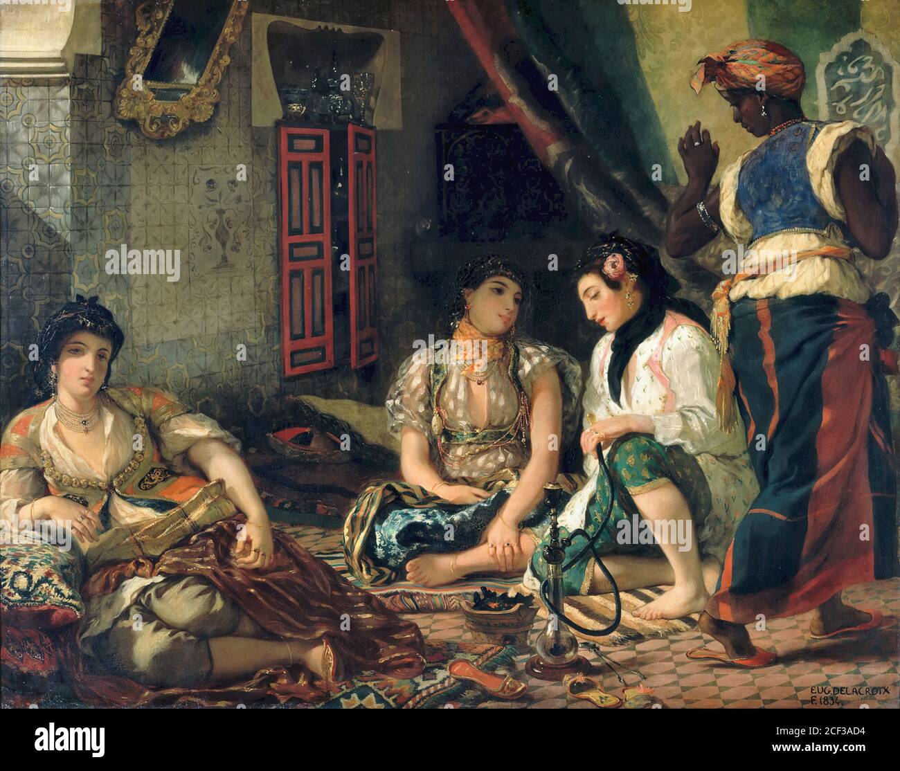 Delacroix Eugène - Algerian Women in Their Apartments 1 - French School -  19th Century Stock Photo - Alamy