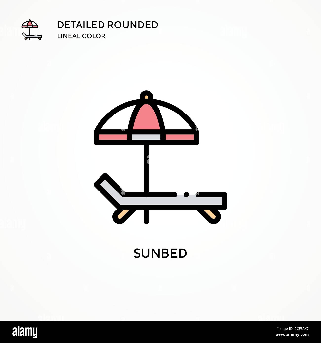 Sunbed vector icon. Modern vector illustration concepts. Easy to edit ...