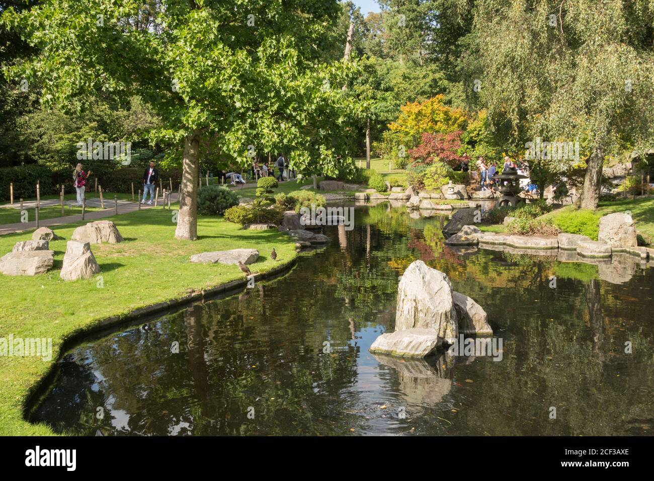 The Kyoto Japanese Garden in Holland Park, Holland Park Avenue, Kensington, London, W11, UK Stock Photo