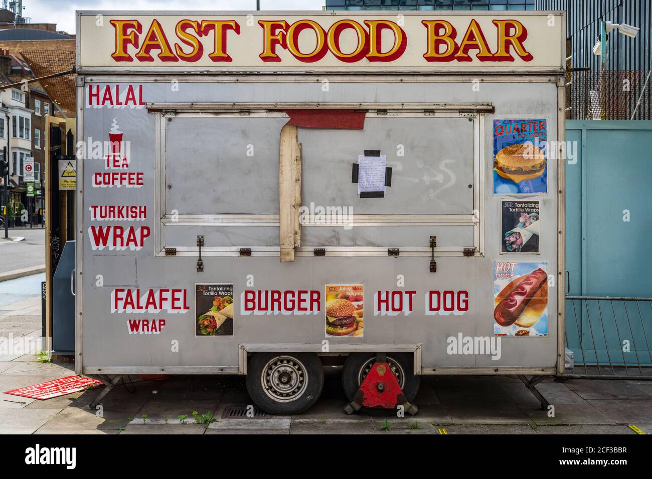 Fast Food Bar closed during the Covid19 pandemic. Fast Food Trailer