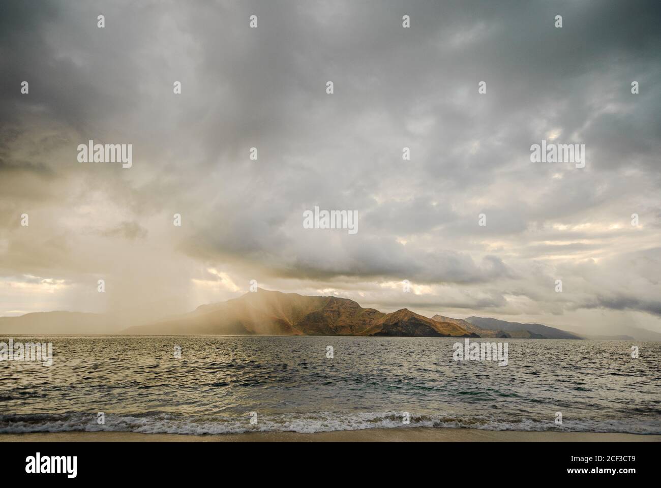 Gloomy day at the scenic shore Zambales, Philippines. Stock Photo