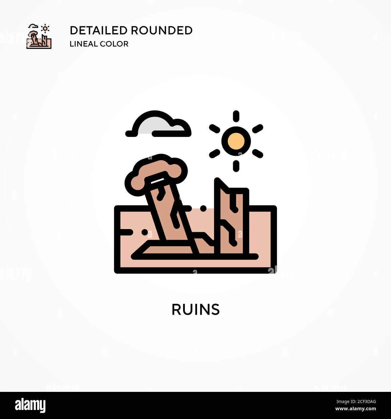 Ruins vector icon. Modern vector illustration concepts. Easy to edit ...
