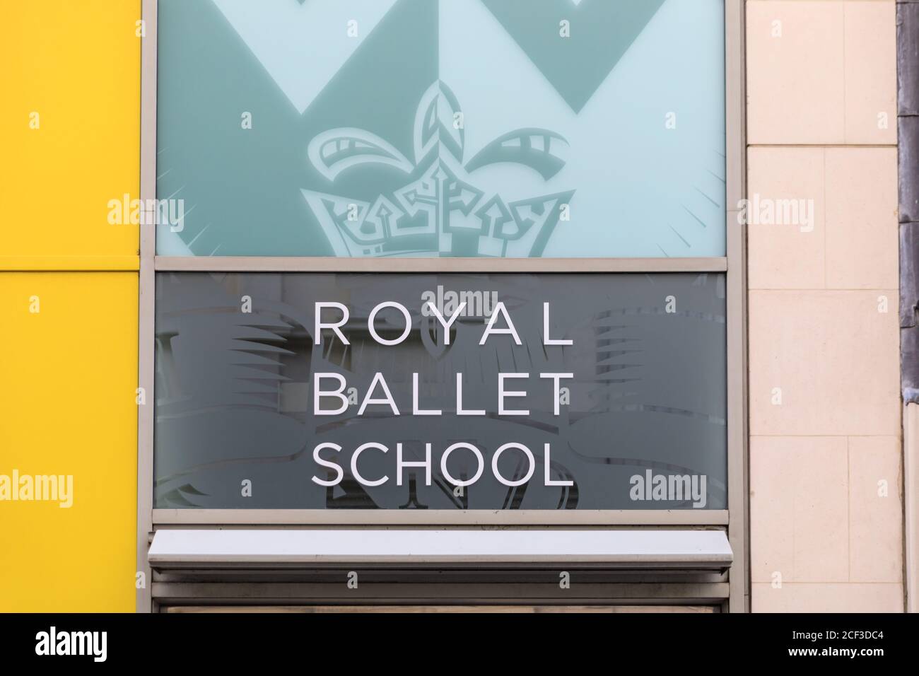 The Royal Ballet School exterior sign on building in Floral Street, Covent Garden, London, England, UK Stock Photo