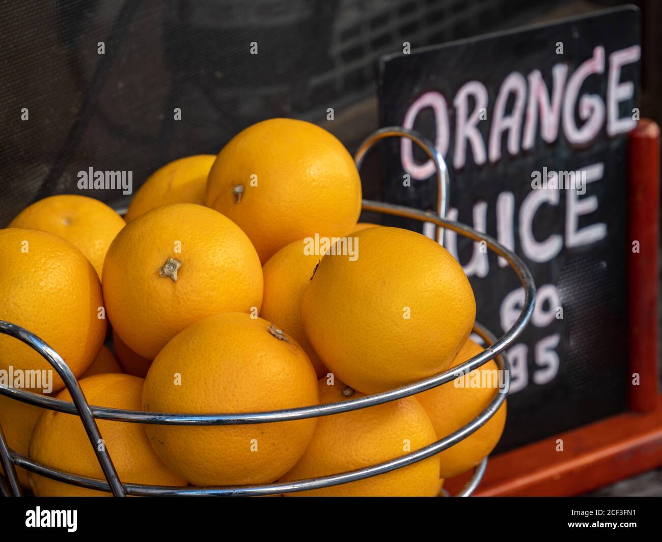Oranges with the sign Orange Juice Stock Photo - Alamy