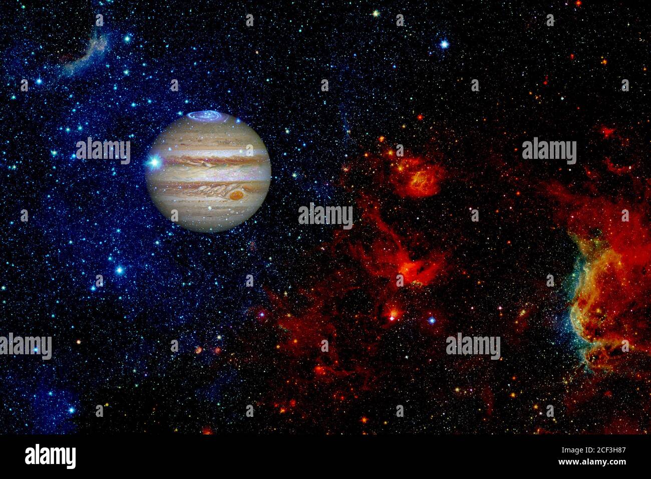 Jupiter. Solar system. Cosmos art. Elements of this image furnished by NASA Stock Photo