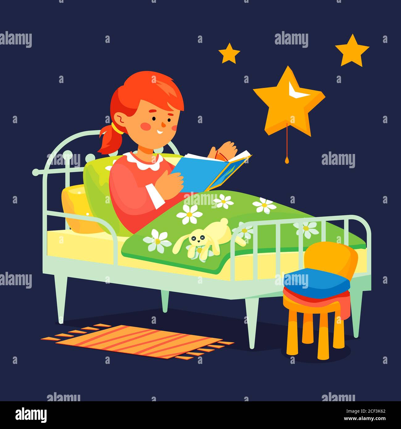 Reading before bed Stock Vector Images Alamy