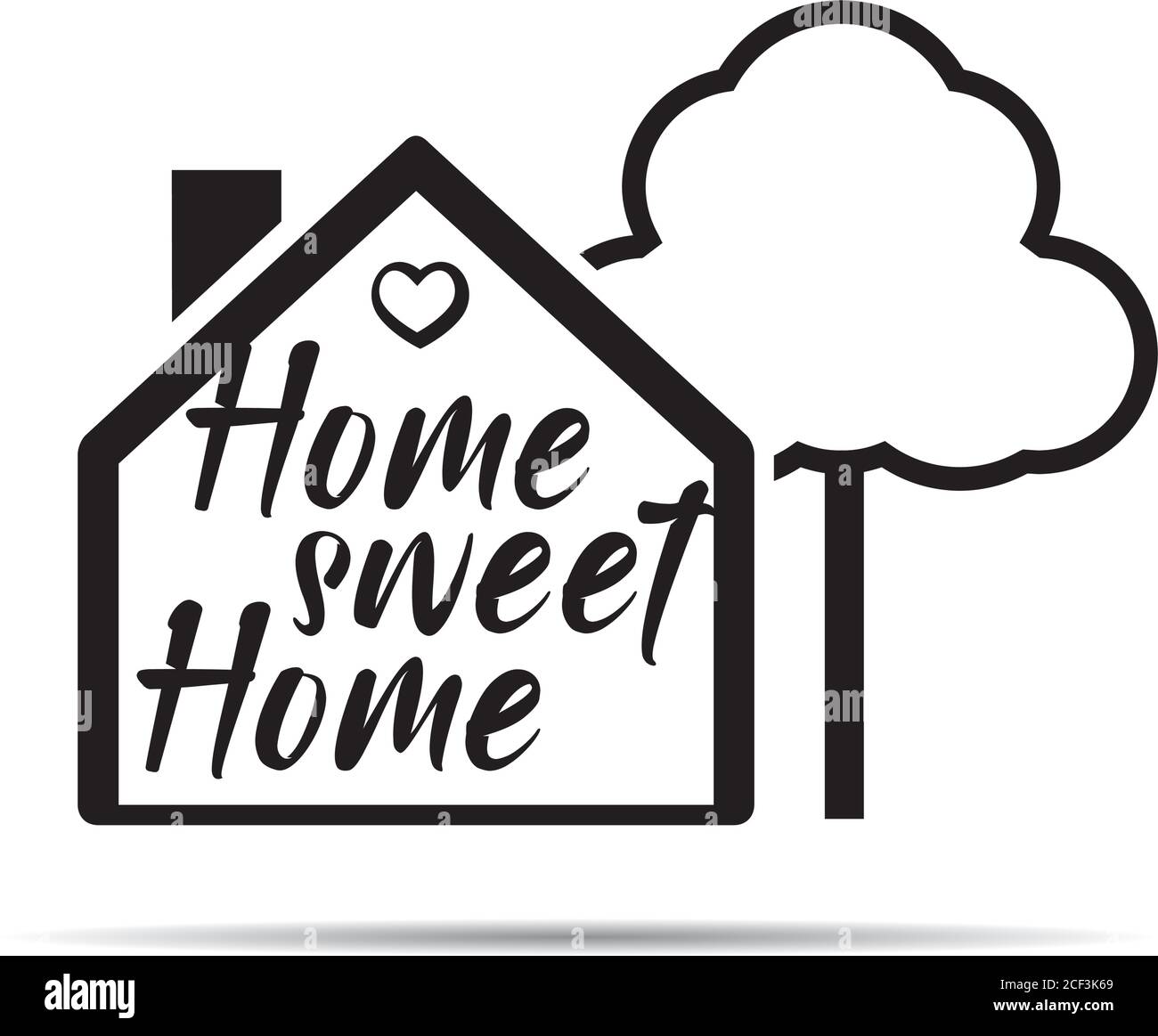 Real Estate logo and HOME SWEET HOME. Vector outline Icon Stock Vector ...
