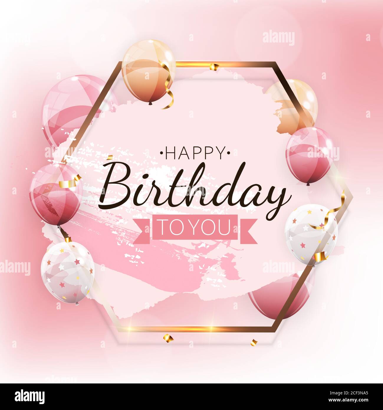 Happy Birthday Background with Balloons. Vector Illustration Stock
