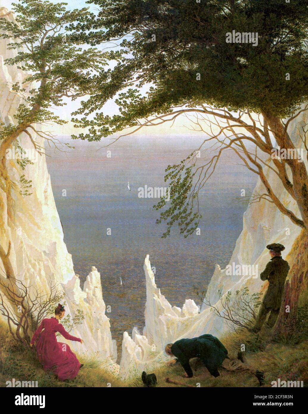 Chalk Cliffs at Ruegen by Caspar David Friedrich (1774-1840), oil on canvas, c.1818/19 Stock Photo