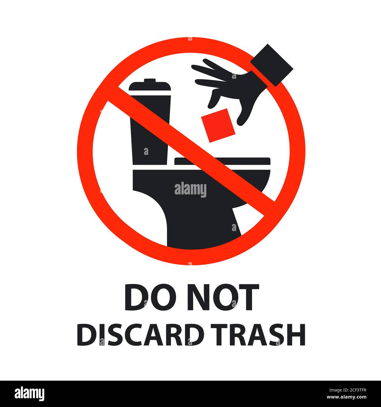 sticker is forbidden to throw garbage into the toilet. clogged toilet