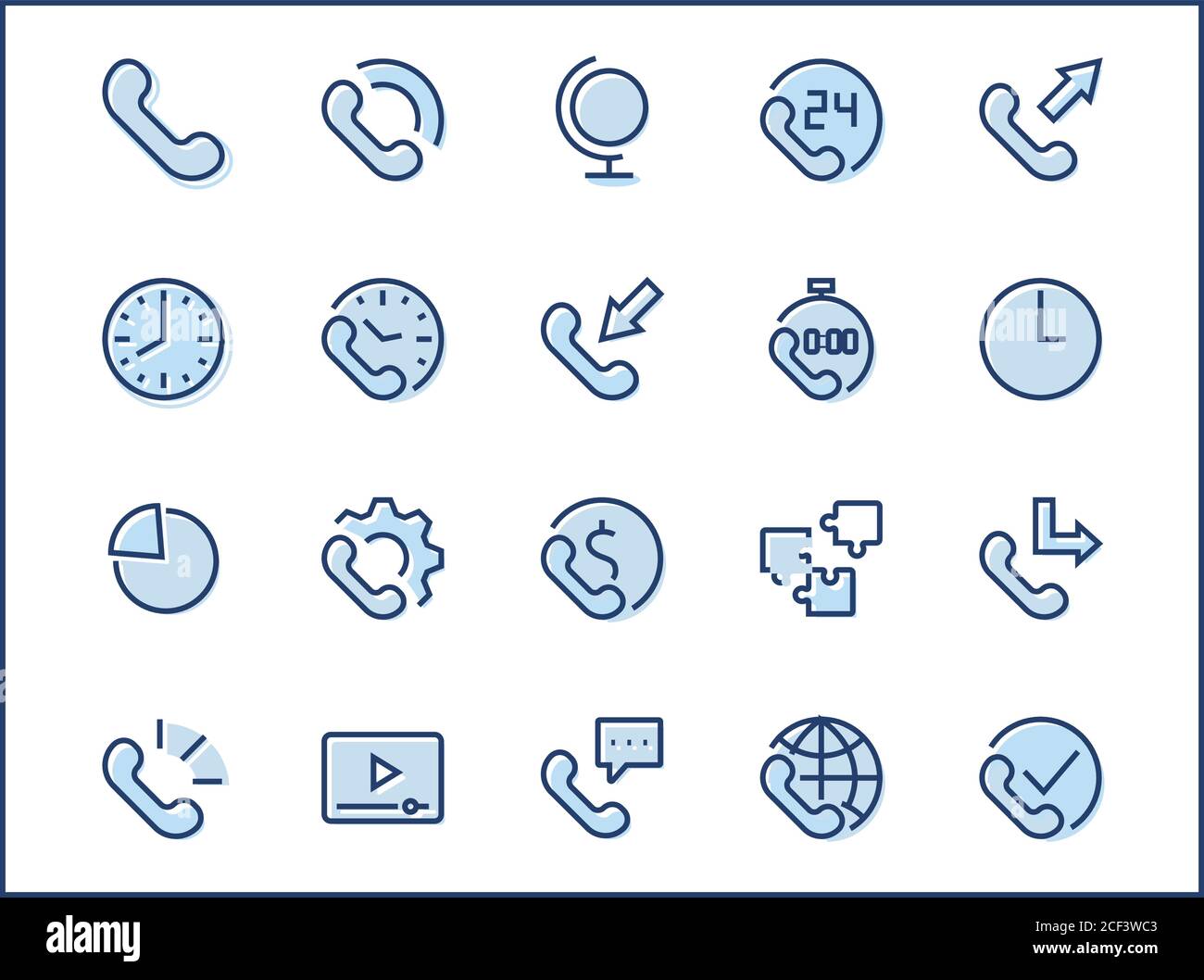 Set of Phone vector line icons. It contains the symbols of