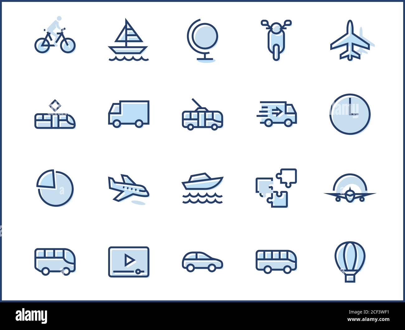 Set of Public Transport Related Vector Line Icons. Contains such Icons ...