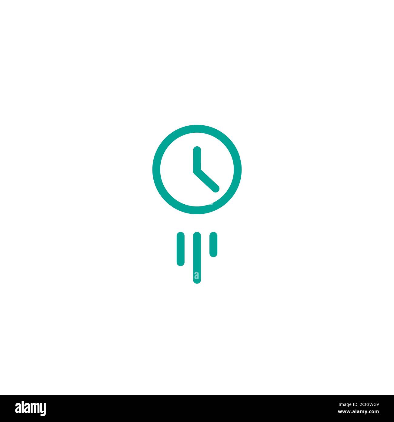 Clock in motion line icon. quick time. rush hour logo. Speed timer