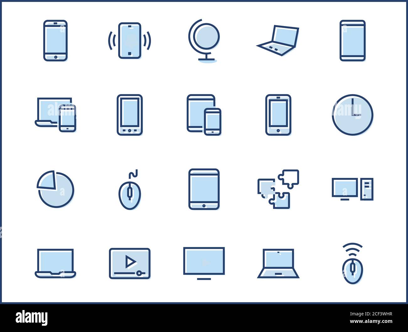 Set of Smart Devices and gadgets, computer equipment and electronics ...