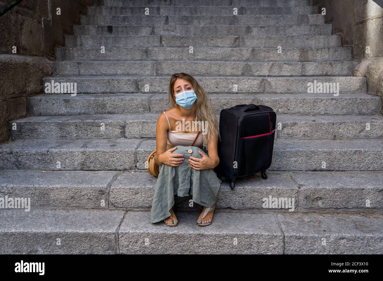 Covid 19 Impact In International Tourism Sad Tourist Woman Worried About Coronavirus Quarantine Back Home Amid New Travel Regulations Vacations Canc Stock Photo Alamy Covid 19 Impact In International Tourism Sad Tourist Woman Worried About Coronavirus Quarantine Back Home Amid New Travel Regulations Vacations Canc Stock Photo Alamy