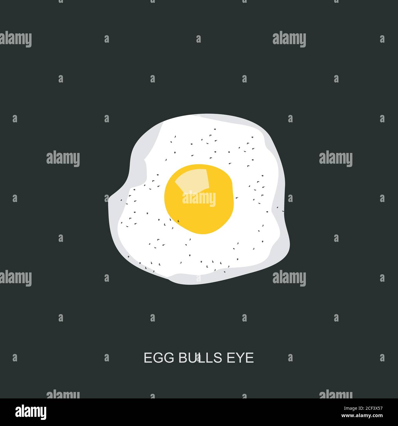 Fried egg or egg bulls eye vector design Stock Vector