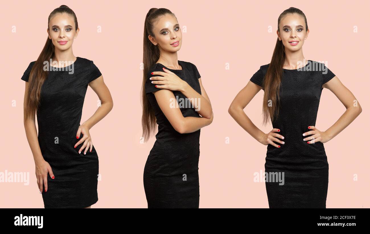 girl in tight black dress