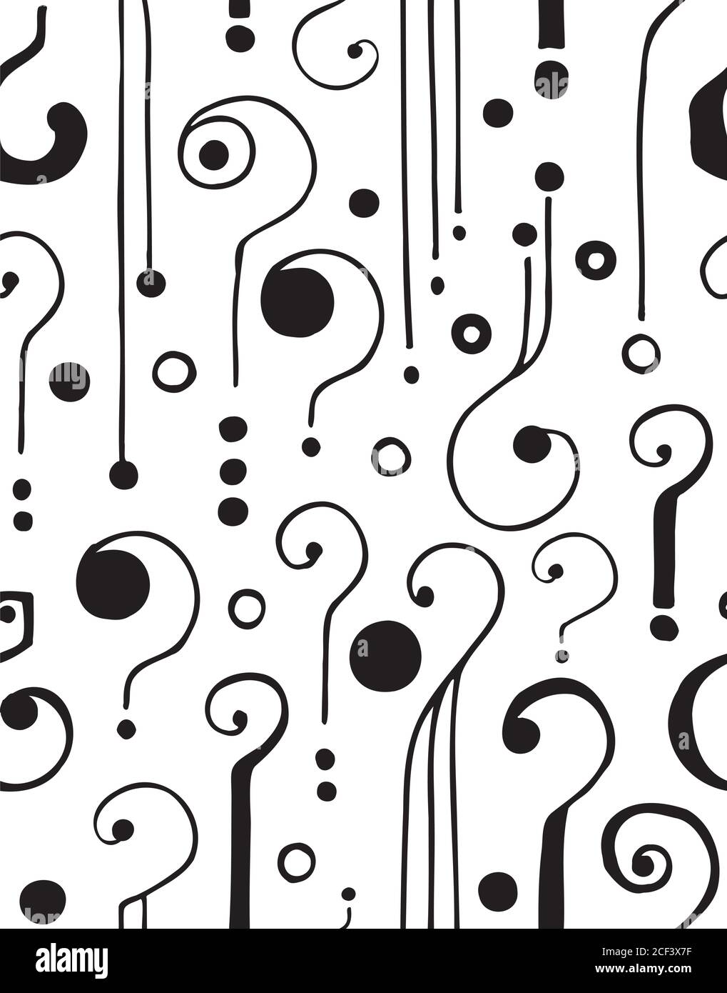 Hand Drawn Question Marks Black White Seamless Pattern Vector Illustration Stock Vector Image 3443