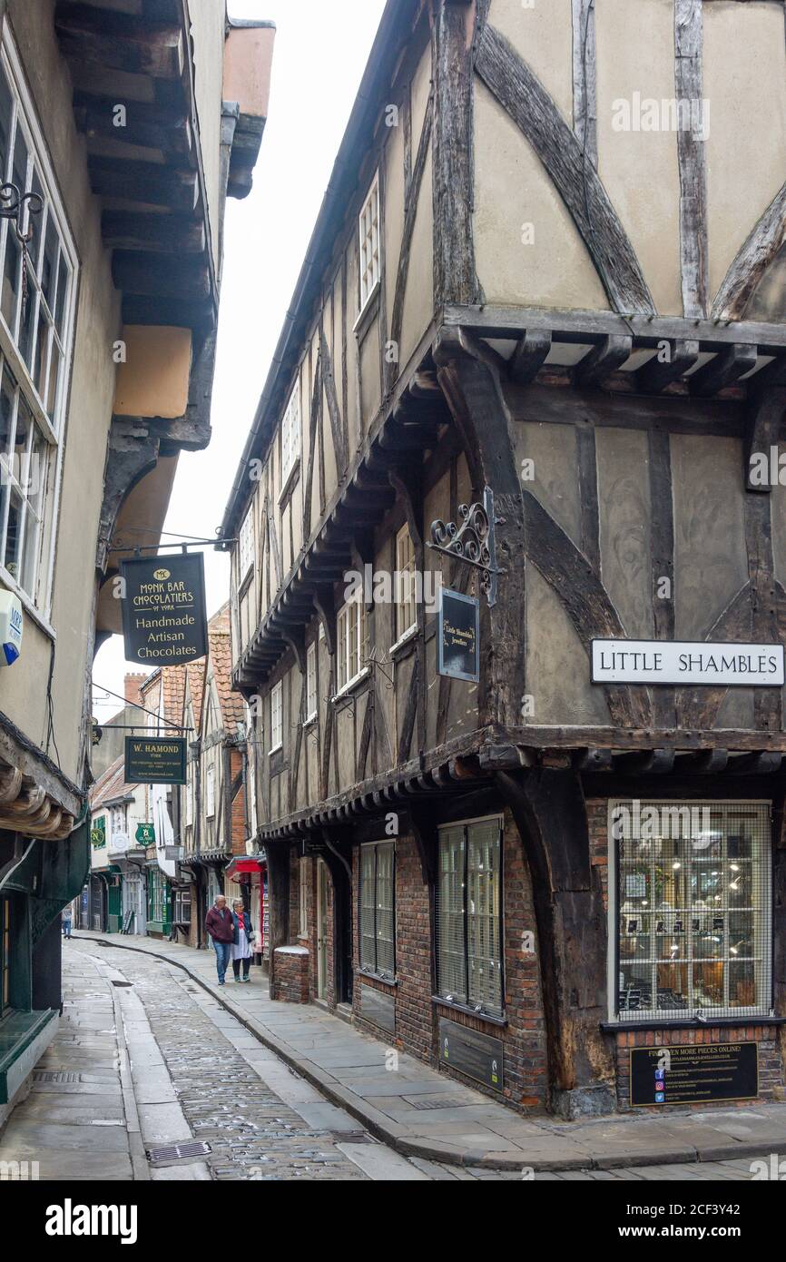 Medieval Shambles street, Newgate, York, North Yorkshire, England, United Kingdom Stock Photo