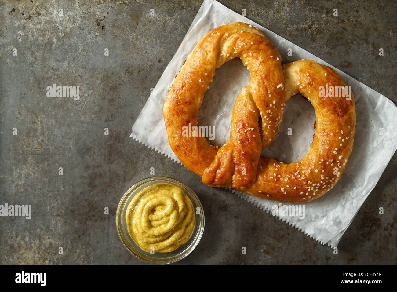 Fresh Pennsylvania Dutch Soft Pretzel Stock Photo
