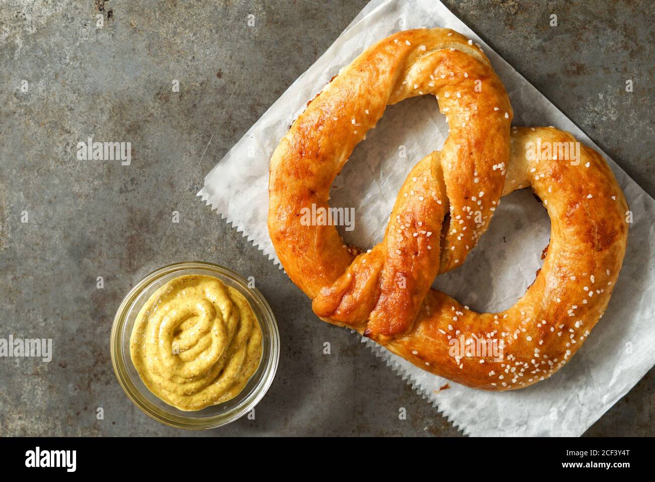 Fresh Pennsylvania Dutch Soft Pretzel Stock Photo